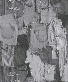 Tapeta Ścienna Jeans Spodnie Materiał Szary VP3201 Fliz