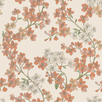 Tapeta Do Sypialni Pomarańczowe Kwiaty GR322202 