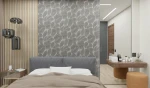 Tapeta Ścienna Nowoczesna Złote Fale Nić 3D Grafit 6230409-22