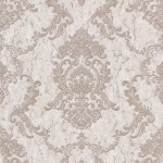 Tapeta Ścienna Barokowy Ornament Brąz Beż Brokat 2230400-61