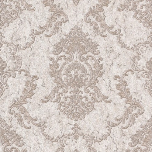 Tapeta Ścienna Barokowy Ornament Brąz Beż Brokat 2230400-61