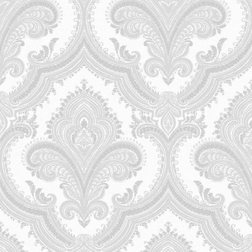 Tapeta Ekskluzywna W Ornamenty Jasnoszare Srebrne