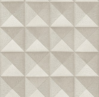 Tapeta Do Salonu 3D Beżowe Kwadraty Trójkąty BA220062