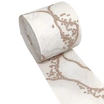 Pasek Ozdobny Dekoracyjny 5m Beżowy Złoty 10m 1742-61A