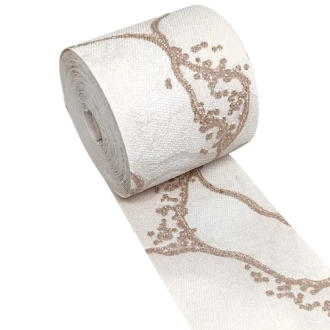 Pasek Ozdobny Dekoracyjny 10m Beżowy Złoty 7cm