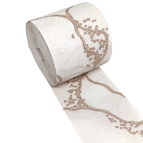 Pasek Ozdobny Dekoracyjny 5m Beżowy Złoty 10m 1742-61A
