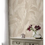 Tapeta Ekskluzywna W Beżowe Liście RE521052