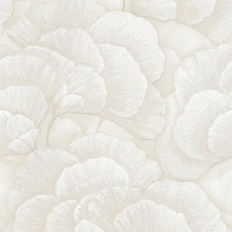 Tapeta Kremowe Ecru Liście Miłorzębu RE521011