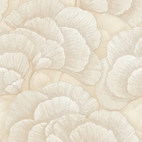 Tapeta Beżowe Liście Miłorzębu RE521012