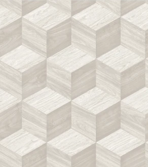 Tapeta Geometryczna 3D Kostki RE521091 Biała Beżowa 