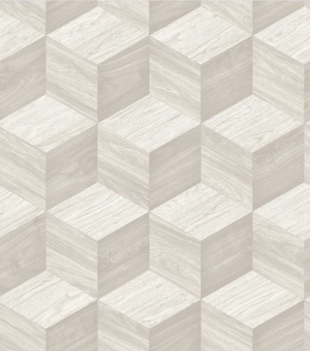 Tapeta Geometryczna 3D Kostki RE521091 Biała Beżowa