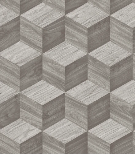 Tapeta Geometryczna 3D Kostki RE521092 Szara
