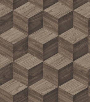 Tapeta Geometryczna 3D Kostki RE521094 Brązowa