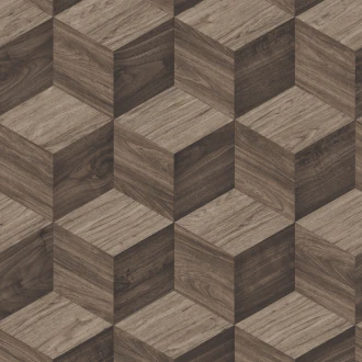 Tapeta Geometryczna 3D Kostki RE521094 Brązowa