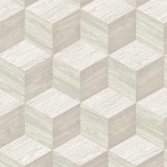 Tapeta Geometryczna 3D Kostki RE521091 Biała Beżowa 