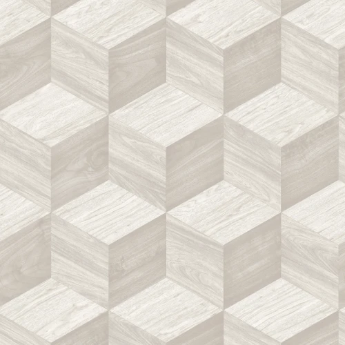 Tapeta Geometryczna 3D Kostki RE521091 Biała Beżowa