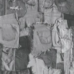 Tapeta Ścienna Jeans Spodnie Materiał Szary VP3201 Fliz