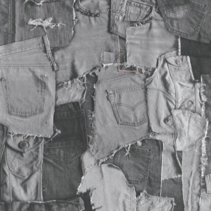 Tapeta Ścienna Jeans Spodnie Materiał Szary VP3201 Fliz